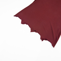 T-shirts élégants pour femmes, coupe ajustée, ourlet en zigzag irrégulier, mélange modal/coton, manches courtes
