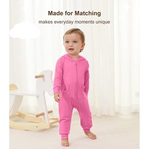 Mono con capucha unisex para bebé, de manga larga, con cremallera, de algodón, de una pieza, para uso diario. - Product Image 3