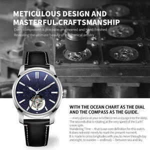 Fabricant OEM ODM de montres personnalisées avec logo, montre mécanique automatique tourbillon, cadran en pierre œil-de-tigre. - Product Image 2