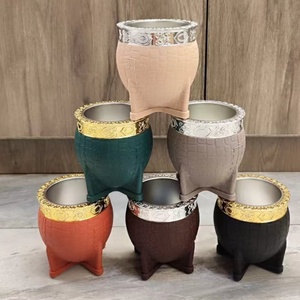 2026 <span class=keywords><strong>Emerit</strong></span> Wholesale Haute Qualité 6OZ Tasse à maté en cuir noir style argentin, gourdes à maté à double paroi sous vide avec bombilla - Product Image 5