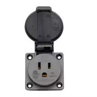 Stopkontak Ekstensi Tahan Air NEMA 5-15R 15A 125V IP44 Amerika, 10A, Plastik, untuk Penggunaan Luar Ruangan