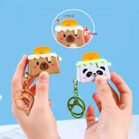 Porte-clés Kawaii Série Capybara pour Garçons et Filles, Dessin Animé Panda Grille-pain Pince Jouet Anime, Porte-clés Personnalisé en Gros