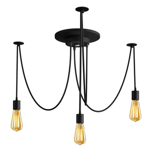 Lámpara Colgante de <span class=keywords><strong>Araña</strong></span> DIY 220V, Lámpara de Techo Industrial Negra, Lámparas Colgantes Edison Antiguas, Luces de Techo Modernas Retro, Estilo Art Deco para Habitación - Product Image 2