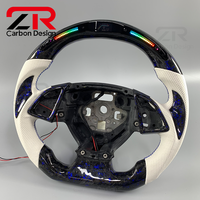 Accessoires intérieurs pour Chevrolet Camaro SS ZL1 2SS Corvette C7, style racing, volant de voiture en fibre de carbone forgée avec LED RPM