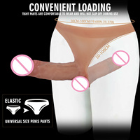 Dildo double réaliste personnalisé avec harnais-culotte, produit de fantaisie pour adultes, fabricant, commande en gros