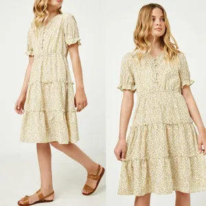 Vêtements d'été pour filles, robe Maxi à plusieurs niveaux, personnalisée, vente en gros, vêtements pour enfants, stylistes, vente en gros