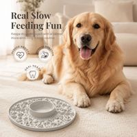 Nouveau tapis de léchage pour chien en silicone de qualité alimentaire, à alimentation lente, thème océan gris, fournitures pour animaux de compagnie