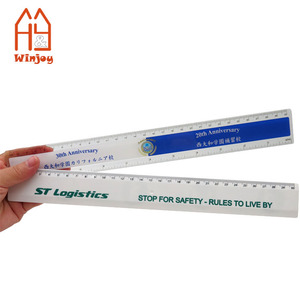 15Cm 30Cm Màu Trong Suốt Nhựa Thẳng Cai Trị Với Biểu Tượng Tùy Chỉnh In Cho Văn Phòng Trường Đo, Khuyến Mại Văn Phòng Phẩm - Product Image 3
