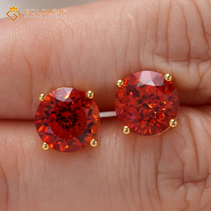 ต่างหูเพชรโมอิสซาไนต์ทรงกลม เงินแท้ 925 ยี่ห้อ Goldleafgem รับรองโดย GRC น้ำหนัก 2 กะรัต เหมาะสำหรับใส่ในชีวิตประจำวันและงานปาร์ตี้ เครื่องประดับอัญมณีสำหรับผู้หญิง - Product Image 3