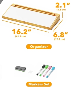 Bamboo Desktop Whiteboard with Organizer Box Office Desk <strong>Dry</strong> Erase White Board Holder Deskboard <strong>Buddy</strong> - Product Image 4