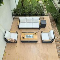 Table de foyer extérieur au propane rectangulaire moderne pour la cour, foyers élégants pour le divertissement en plein air