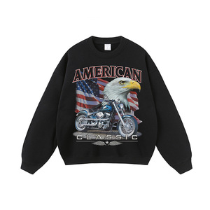 Sudadera con capucha de invierno de peso pesado, estampada, con efecto desgastado, de corte holgado, unisex, estilo hip-hop, de marca de moda, transfronteriza - Product Image 4