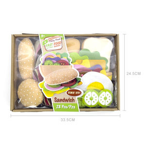 Enfants bricolage feutre jouer nourriture <span class=keywords><strong>Burger</strong></span> Sandwich semblant jouet Montessori éducatif cuisine en peluche <span class=keywords><strong>jeu</strong></span> de rôle jouets Hot Dog ensemble Kit cadeau - Product Image 6