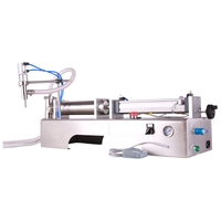 Machine de remplissage semi-automatique pneumatique à piston pour liquides visqueux en petites quantités, savon liquide, eau minérale, bouteilles