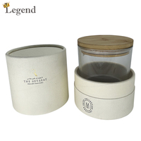 Boîte cylindrique en papier texturé de luxe, tube en papier personnalisé, emballage cadeau rigide pour pot à bougie, récipient en verre