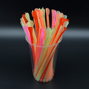 Wholesale Biodegradable Plastic Disposable PLA Spoon Straws for All Occasions Party <strong>Snow</strong> Cone Ice <strong>Cream</strong> Smoothies - Product Image 1