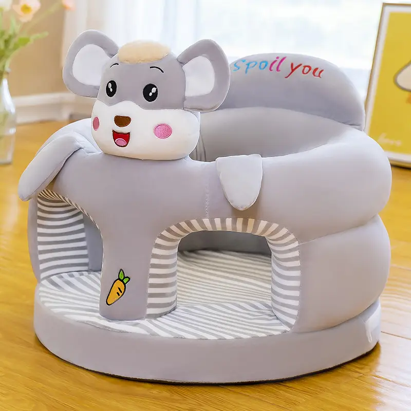 Siège de sécurité pour bébé Siège de sol en forme d'animal Apprendre à s'asseoir Chaise de support de canapé Canapé pour bébé Coussin en peluche pour bébé Planche anti-renversement