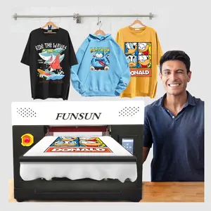 Funsun A3 Flatbed Direct to Garment T Shirt Printing Machine Textile Cotton DTG Printer