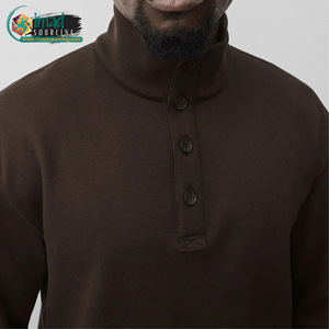 Sudadera de Cuello Alto con Botones para Hombre, Tejido de Rizo Premium, Manga Larga, Estilo Casual, Top de Moda - Product Image 3