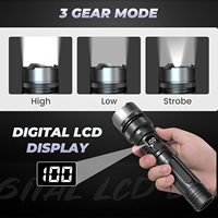 Lampe torche LED puissante rechargeable pour le camping avec batterie de 1800 mAh, lumière zoomable pour les activités de plein air