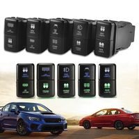 Interruptor marino de doble botón pulsador LED azul y verde de 12V con kit de cableado para barra de luz y luz de conducción, para foco de coche Tundra