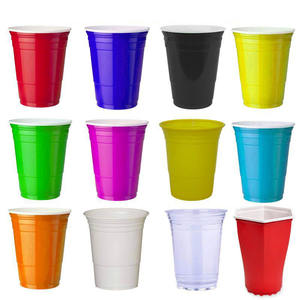 厂家批发一次性塑料12盎司乒乓球游戏派对杯带盖和吸管 - Product Image 4