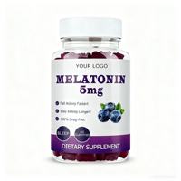 Gummies à la saveur naturelle de myrtille à la mélatonine, véganes, pour favoriser le sommeil, le repos profond, la relaxation, calmer l'humeur, soulager le stress, complément bien-être