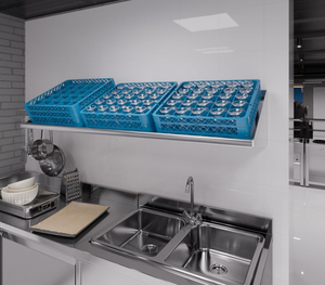 Étagère murale inclinée en acier inoxydable, étagère murale angulaire commerciale - Product Image 2