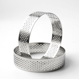 צרפתית סגנון מזון כיתה אינה מקל אפיית קינוח מאפה עובש <span class=keywords><strong>8cm</strong></span> 3 אינץ מיני עגול מחורר נירוסטה טארט עוגת טבעות - Product Image 4