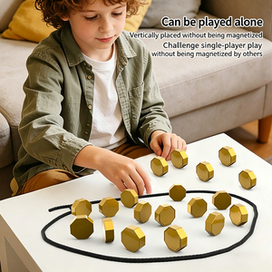 Magnetic <strong>Chess</strong> Pieces Game with Adjustable Cords Montessori <strong>Auto</strong> Aligning Pieces Strategy Board for Kid Adults Two Player Battle - Product Image 4