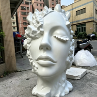 Sculpture de masque facial en bronze coulé, grande œuvre d'art murale abstraite personnalisée, masque en bronze coulé à la main pour hôtel, galerie, musée