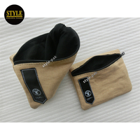 STYLE-PAK Pochette de luxe en cuir noir à deux couches avec fermeture éclair et doublure en chanvre naturel, étiquette logo en jute, fabriquée à partir de matériaux recyclables, idéale pour cadeaux