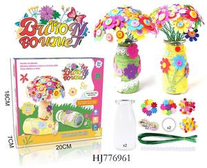 Kit Artigianale per Bambini di Alta Qualità con Bottoni e Fiori in Feltro con Vaso in Plastica - Vendita all'Ingrosso - Product Image 2