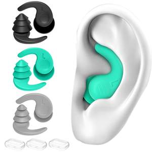 Bouchons d'oreilles de natation pour adultes, imperméables, réutilisables, en silicone, pour la natation, le surf, la plongée avec tuba, la douche - Product Image 2