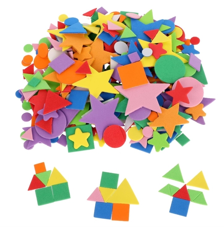 Assorted Color Self Adhesive Foam Shapes