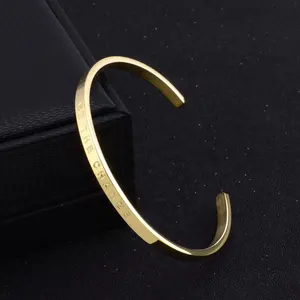Hotsale 18K Gold Plated Confidence Be The Change Custom Quote Message Bracelet Free Sample For Mantra Bracelet