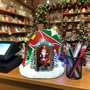 Adorno de resina de Casa de elfo LED de color personalizable, decoración de mesa hecha a mano para vacaciones de Navidad, suministro de <span class=keywords><strong>regalo</strong></span> de calidad - Product Image 3