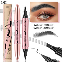 Nouveau produit : Crayon à sourcils quatre pointes, waterproof et résistant à la transpiration, 2-en-1, double embout, crayon à sourcils et eye-liner