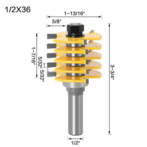 Nuevo grado Industrial 12mm12.7mm vástago <span class=keywords><strong>3</strong></span> dientes ajustable dedo Junta enrutador broca espiga personalizable OEM para madera - Product Image 5