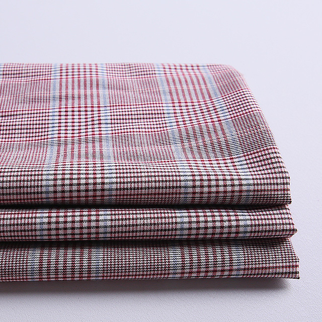Classic design yarn dyed weaved fabric polyester rayon blended tr plaid spandex fabric
