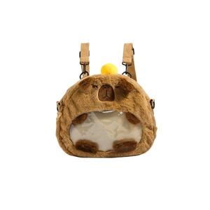 <span class=keywords><strong>Linda</strong></span> dibujos animados Kapibala felpa bolso de un solo hombro Kawaii Capybara axila bolsa viaje almacenamiento bandolera pequeña bolsa - Product Image 1