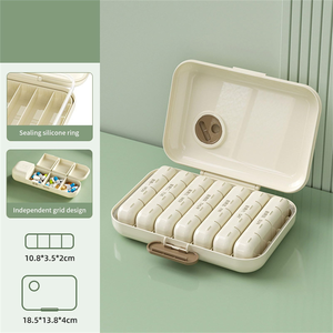 Organizador de Pastillas Semanal Portátil Personalizable al por Mayor, Mini Contenedor de Almacenamiento de Pastillas con 2 Compartimentos y Tapa Abatible para Viajes - Product Image 4
