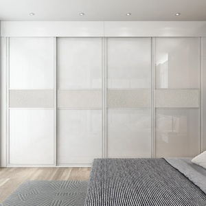 New Design Bedroom Furniture Sliding Door Wooden Lacquer Modern White Simple Home <strong>Wardrobe</strong> Customized Size Bedroom <strong>Closet</strong> - Product Image 3