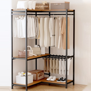 Armoire ouverte en fer moderne Geheng, trans-institutionnelle, pour petits appartements, séchoir à linge, 3 étagères, crochets, type sur pied, pour la maison - Product Image 4