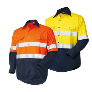 Dài Tay Áo Sơ Mi Xây Dựng Hi VIS An Ninh Đồng Phục Phản Quang Làm Việc Áo Khoác Phản Quang Quần Áo - Product Image 2