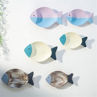 Décoration murale Lot de 2 poissons suspendus en bois de plage nautique côtière