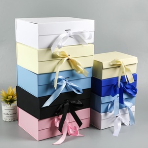 Folding <b>Magnetic</b> <b>Gift</b> Paper <b>Box</b> OEM/ODM Eco-Friendly Paper Custom Artwork Logo Ribbon Stackable for Apparel <b>Gift</b> Packaging - Product Image 1