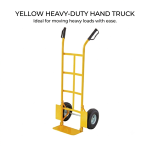 Yellow Steel Hand Cart 2 Wheel <b>Platform</b> <b>Trolley</b> Durable Industrial Utility Dolly for Moving Warehouse Transport - Product Image 5
