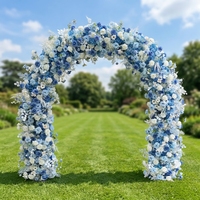Décoration florale artificielle pour mariage, guirlande de verdure artificielle, rangée de feuilles vertes et blanches, décoration florale en forme de U pour arche