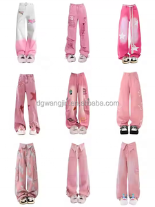 Pantalones informales transpirables con botones de lavado oscuro a la moda de verano para mujer, pantalones vaqueros de pierna ancha holgados, patrón sólido desgastado para otoño - Product Image 6